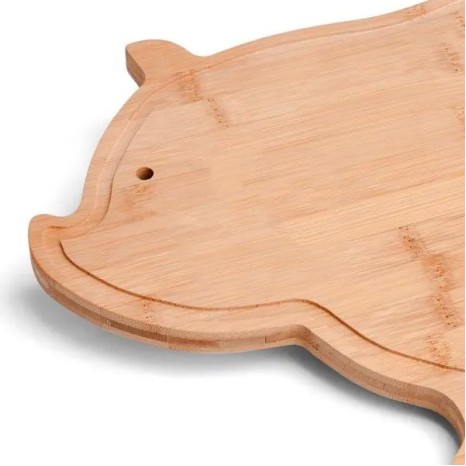 Tábua em Bambu com Formato de Porco Personalizado