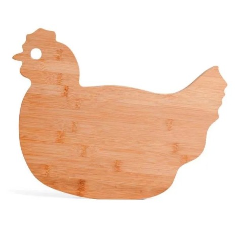 Tábua em Bambu com Formato de Galinha Personalizado