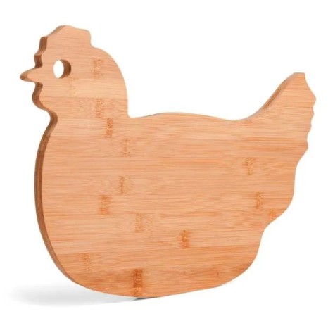 Tábua em Bambu com Formato de Galinha Personalizado