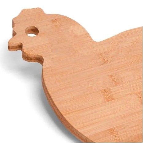Tábua em Bambu com Formato de Galinha Personalizado