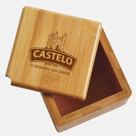 Saleiro em Bambu com Tampa Giratória Personalizado