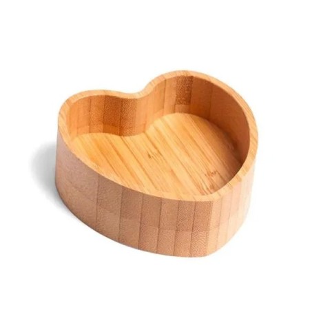 Saleiro em Bambu com Formato de Coração Personalizado
