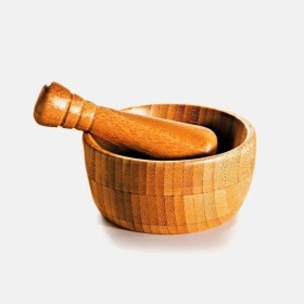 Amassador de Temperos em Bambu com Pilão de 10cm Personalizado