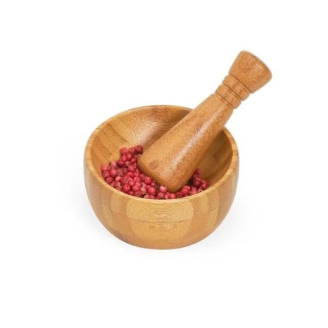 Amassador de Temperos em Bambu com Pilão de 10cm Personalizado