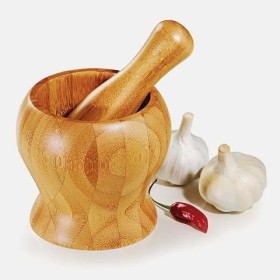 Amassador de Temperos em Bambu Pilão 14cm Personalizado