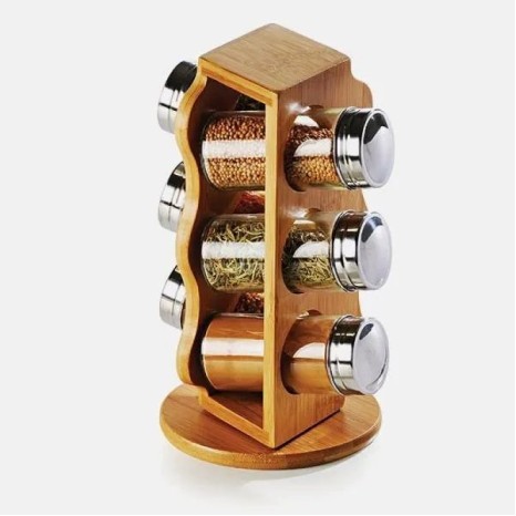 Porta-Condimentos em Bambu Salzburg 7 Pçs Personalizado