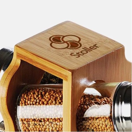 Porta-Condimentos em Bambu Salzburg 7 Pçs Personalizado