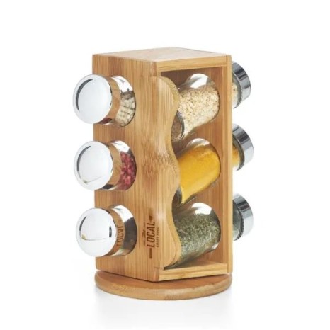 Porta-Condimentos em Bambu Salzburg 7 Pçs Personalizado