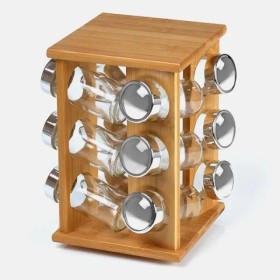 Porta Condimentos em Bambu 13 Pçs Personalizado