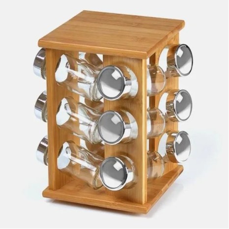 Porta Condimentos em Bambu 13 Pçs Personalizado