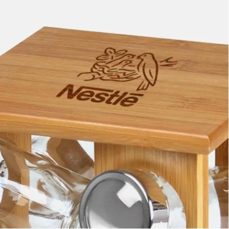 Porta Condimentos em Bambu 13 Pçs Personalizado