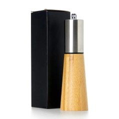 Moedor de Sal Grosso e Pimenta em Bambu / Inox Personalizado