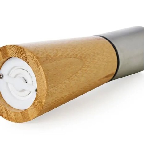 Moedor de Sal Grosso e Pimenta em Bambu / Inox Personalizado
