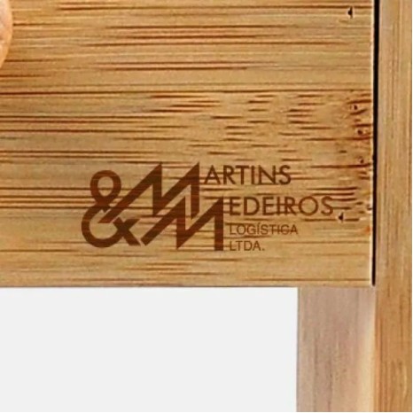 Porta Condimentos em Bambu com Acessórios e Gavetas Personalizado