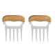 Garfos com 5 Dentes em Madeira Inox 11,5X14,5cm 2 Pçs Personalizado
