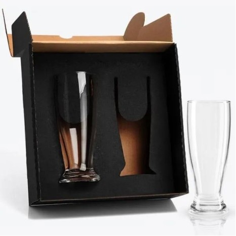 Jogo de Copos Vidro P / Cerveja / Drink 200 Ml 2 Pçs Personalizado