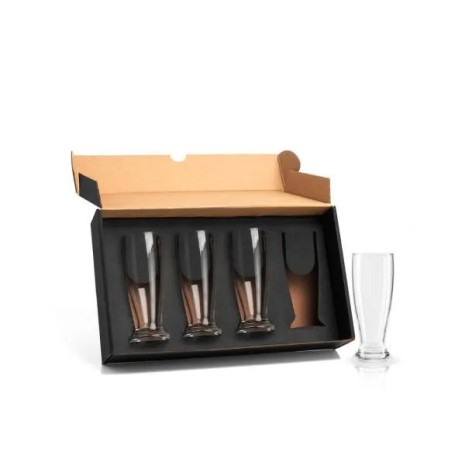 Jogo de Copos Vidro P / Cerveja / Drink 200 Ml 4 Pçs Personalizado