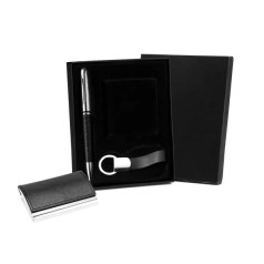 Kit Porta Cartão com Caneta em Metal 3 Pçs Personalizado