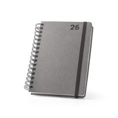 Agenda A5, com Argolas, em Pele (58% Reciclada) Personalizado