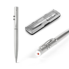 Conjunto de Caneta Metal Laser e Led com Estojo