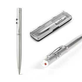Conjunto de Caneta Metal Laser e Led com Estojo