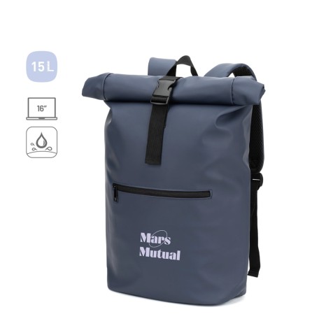 Mochila Roll Top Executiva em PU para Notebook 16 Personalizada