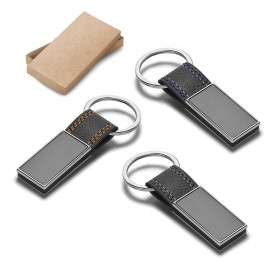 Chaveiro de Metal com Couro Personalizado com Nome