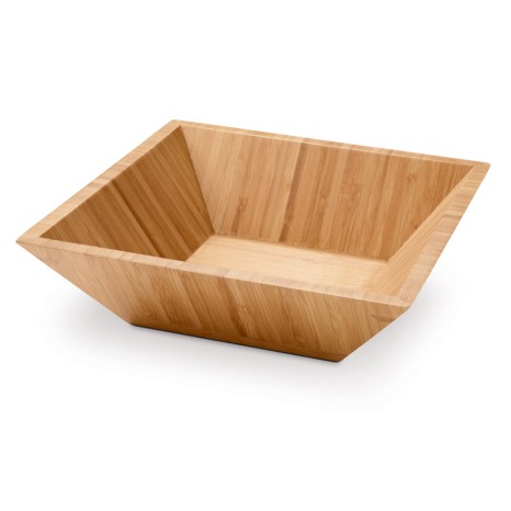 Saladeira em bambu em formato quadrado personalizado