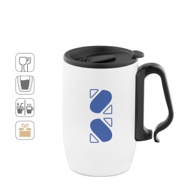 Caneca de viagem térmica em aço inox (400 mL) com logotipo