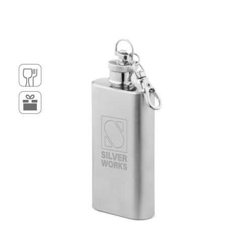 Garrafa de bolso em aço inox (50 mL) personalizado