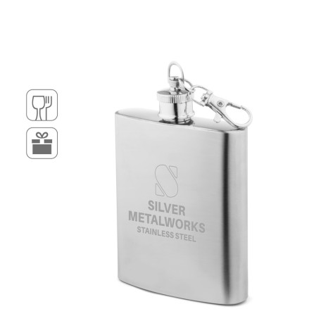 Garrafa de bolso em aço inox (100 mL) brinde