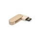 Pen drive madeira oval 4 gb giratório  com logotipo