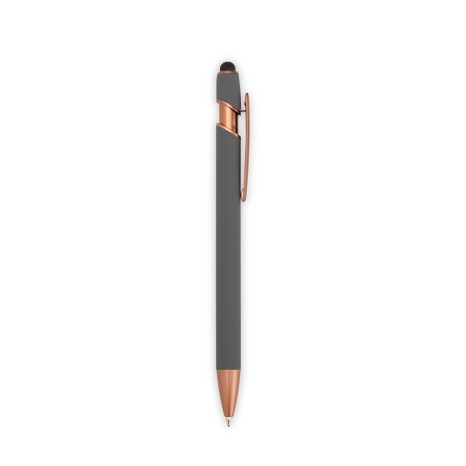 Caneta metal emborrachada com touch para empresas