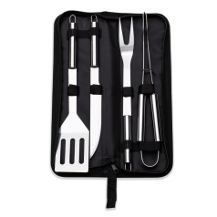 Kit Churrasco 4 Peças Inox com Estojo Personalizado