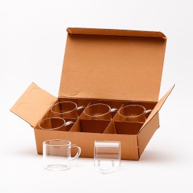 Kit Xícaras de Vidro 6 Peças com Logotipo