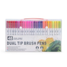 Kit Canetinhas Ponta Dupla com 48 Cores Personalizado