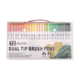 Kit Canetinhas Ponta Dupla 72 Cores com Logotipo