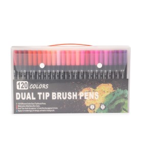 Kit Canetinhas Ponta Dupla 120 Cores Promocional