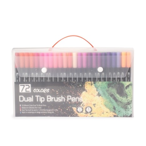 Kit Canetinhas Ponta Dupla 72 Cores com Logotipo