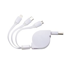 Cabo Usb Retrátil com 3 Pontas para Empresas