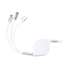 Cabo usb retrátil 3 em 1 promocional