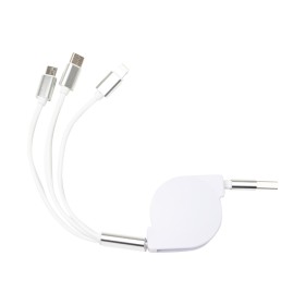 Cabo usb retrátil 3 em 1 promocional