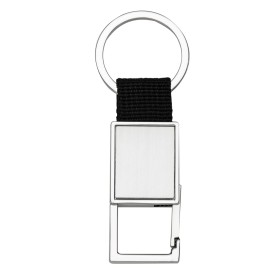 Chaveiro Metal Retangular com Nylon Preto Personalizado