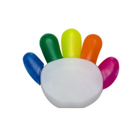 Marca Texto Branco Formato Mão com 5 Cores com Logotipo