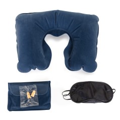 Kit Travesseiro Inflável Tapa Olho e Protetor Auricular Promocional