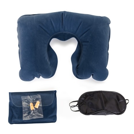 Kit Travesseiro Inflável Tapa Olho e Protetor Auricular Promocional