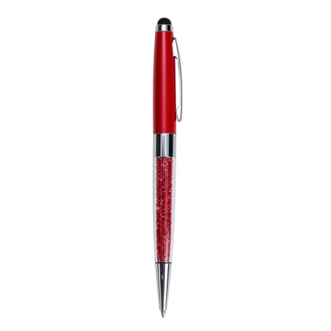 Caneta metal com cristais touch com logotipo