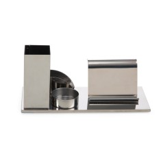 Kit escritorio para canetas, celular ... inox para empresas