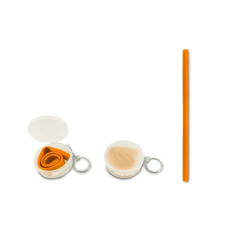 Canudo em silicone no estojo promocional