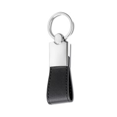 Chaveiro metal com alça couro sintético  personalizado